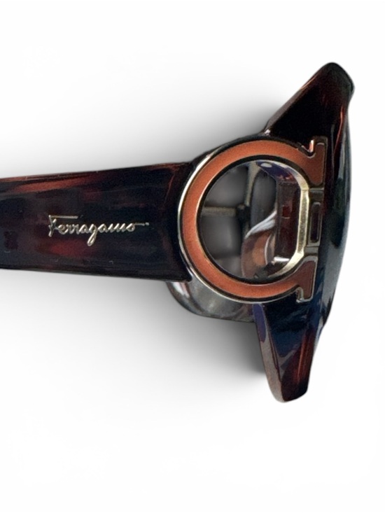 Salvatore Ferragamo Tortoise Gancini Logo Oversized Sunglasses Brown Gold main image 5